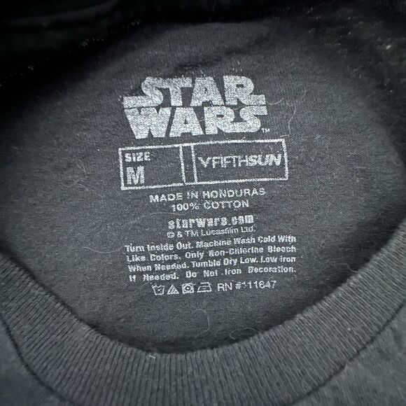 Star Wars Mens Medium Graphic T-Shirt Black Cotton Ships Blueprint‎ SciFi Tee - Picture 3 of 7